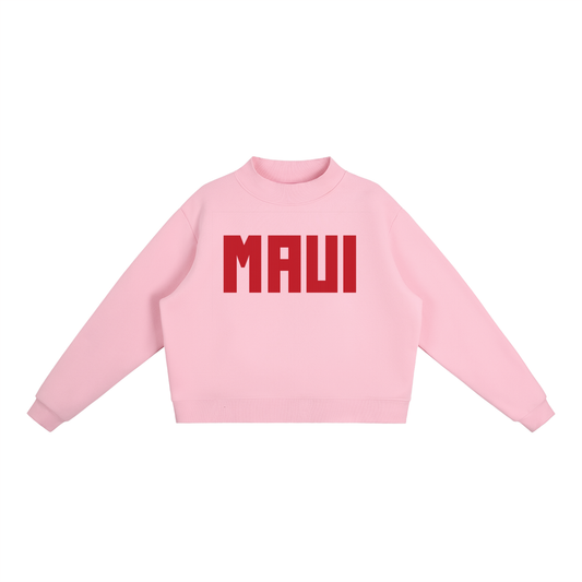 Essential Fleece Mock-Neck Crew Sweatshirt