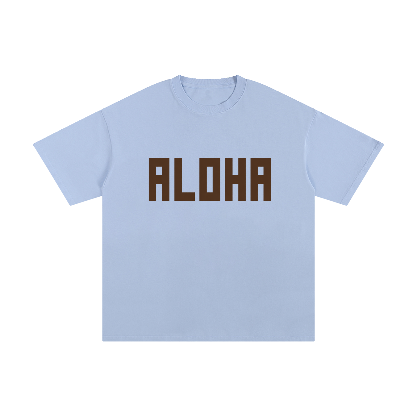 BLOCK ALOHA TEE IN LIGHT BLUE