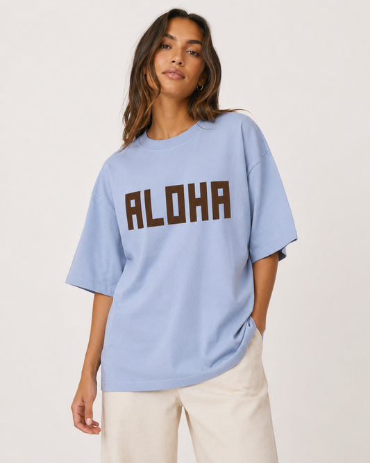 BLOCK ALOHA TEE