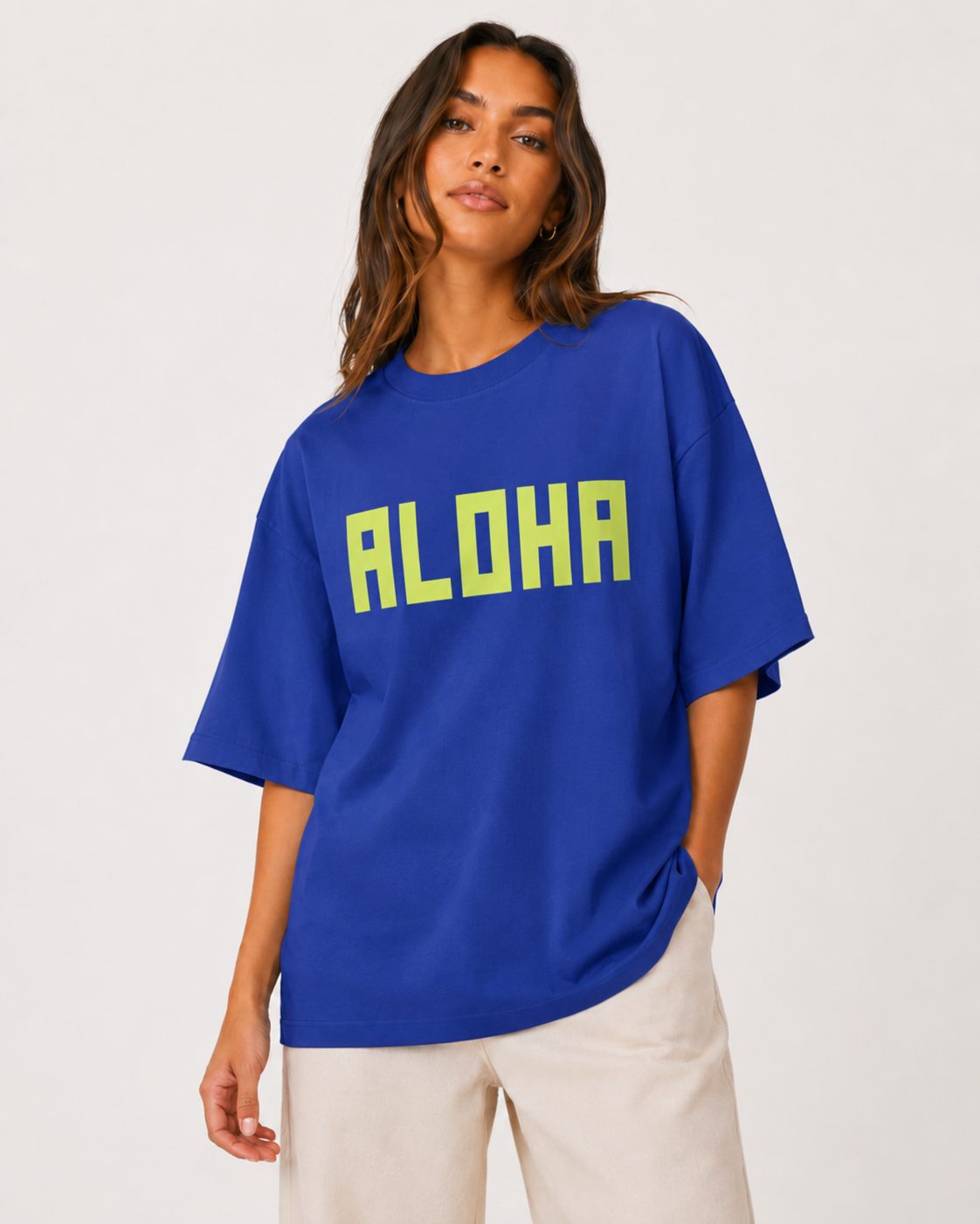 BLOCK ALOHA TEE