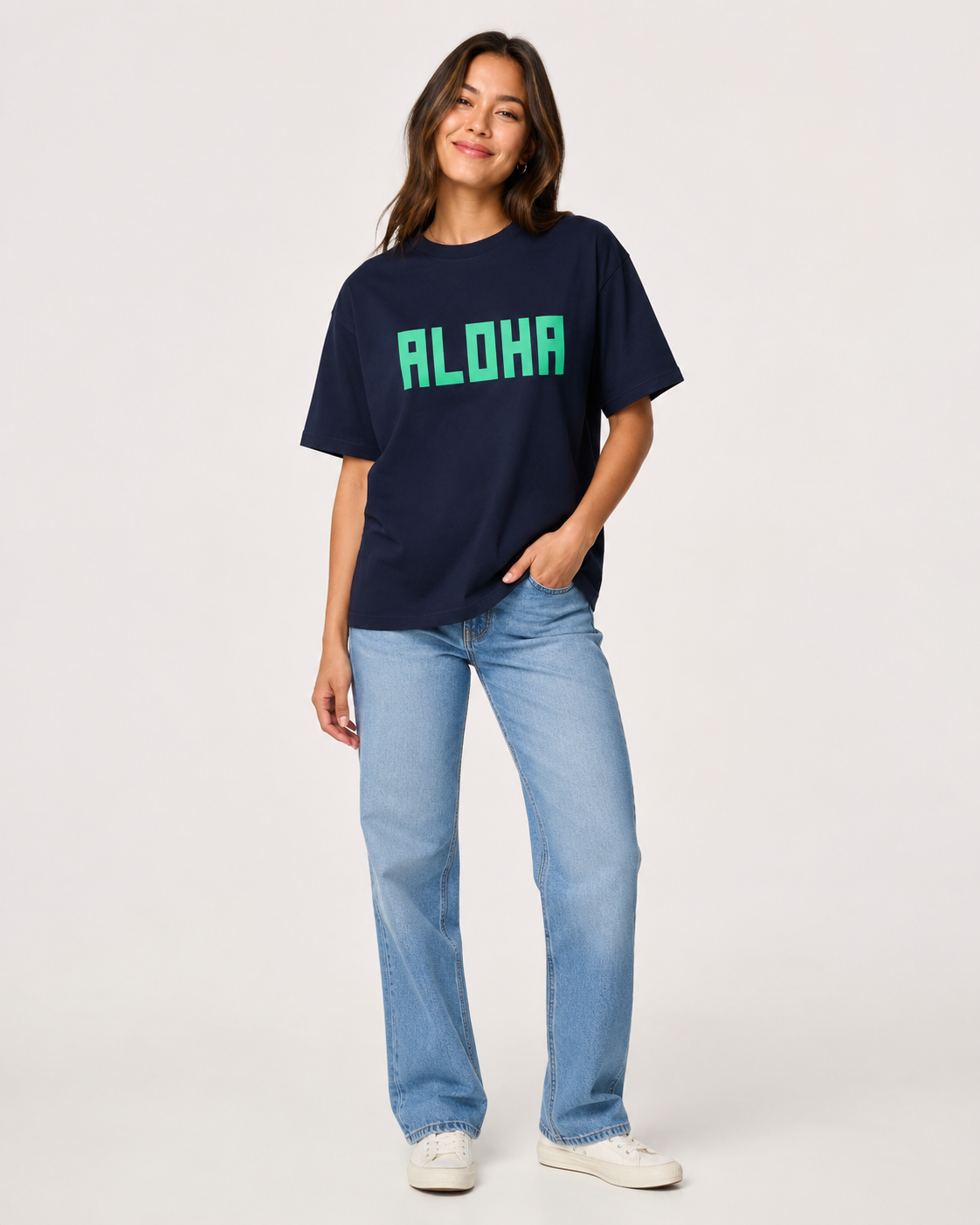 BLOCK ALOHA TEE