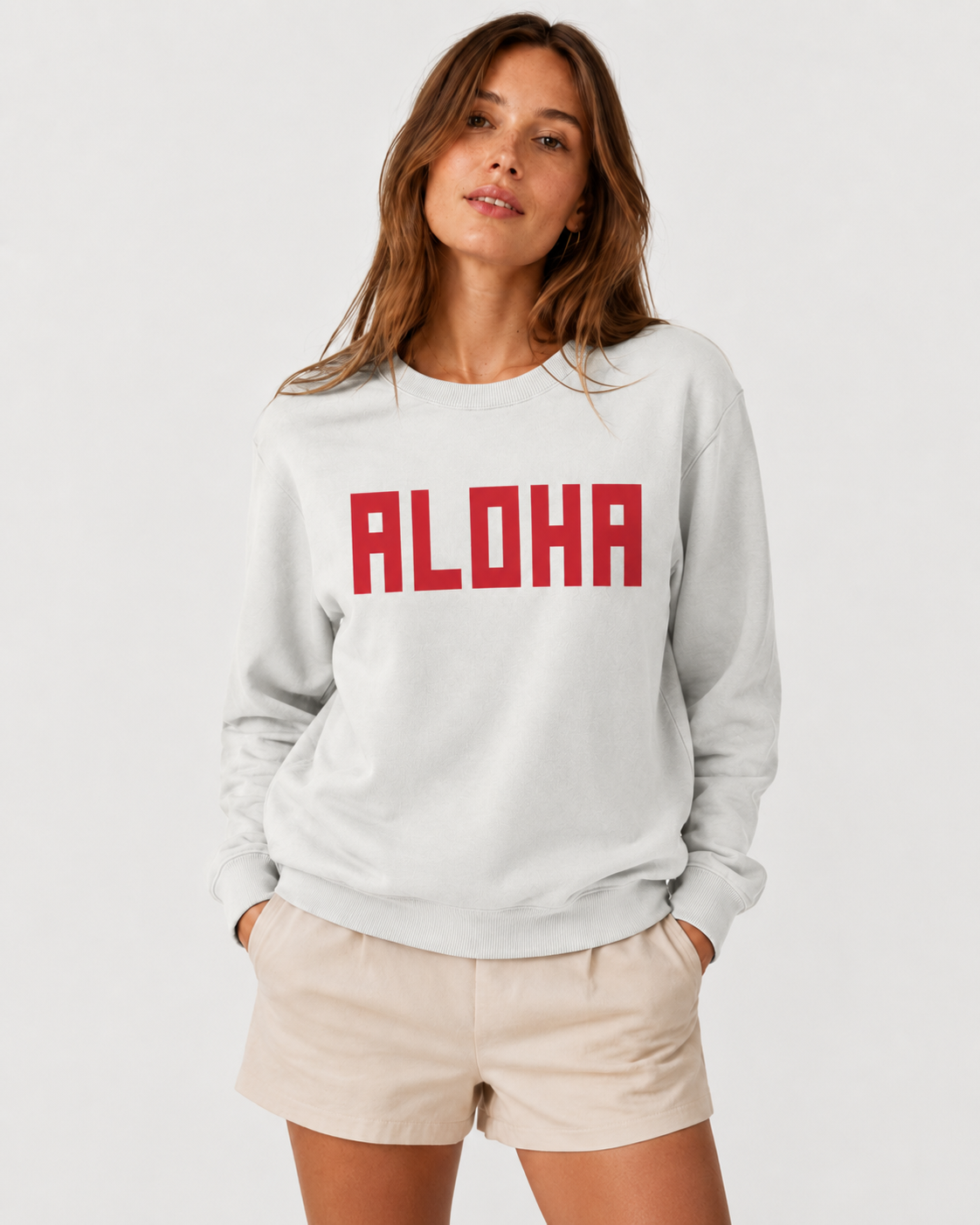 BLOCK ALOHA SWEATSHIRT IN GREY