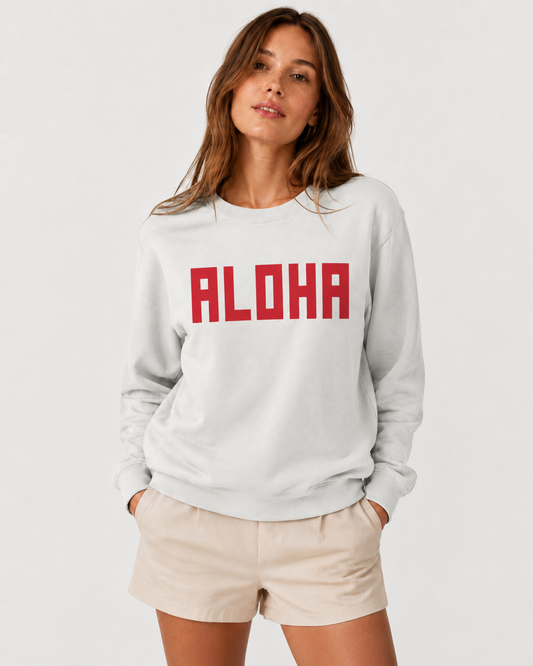 BLOCK ALOHA SWEATSHIRT IN GREY
