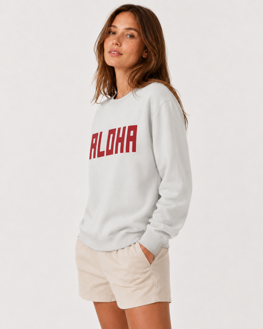 BLOCK ALOHA SWEATSHIRT IN GREY