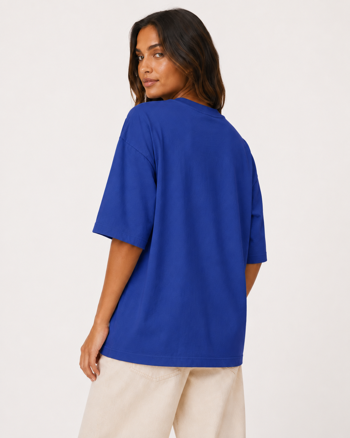 BLOCK ALOHA TEE IN COBALT BLUE