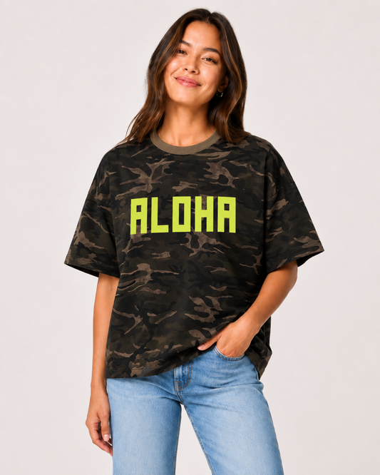 BLOCK ALOHA CAMO TEE
