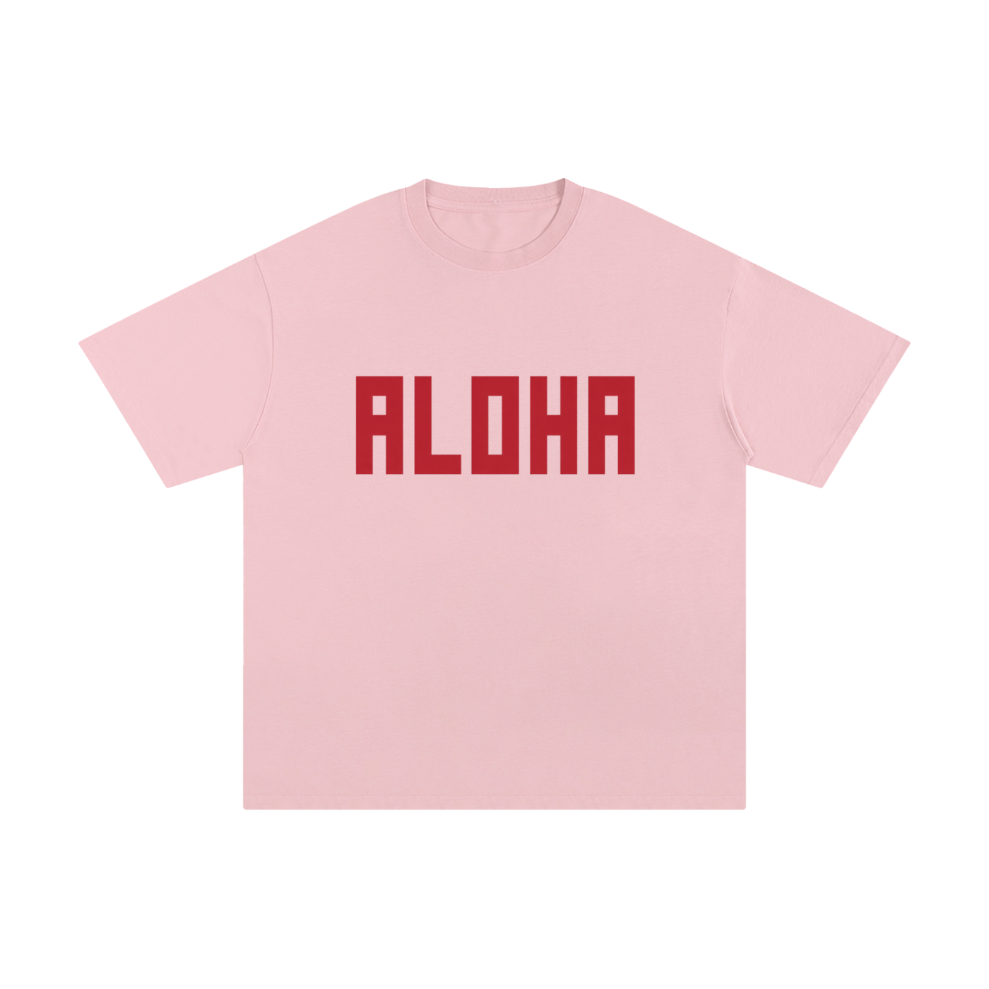 BLOCK ALOHA TEE IN PINK